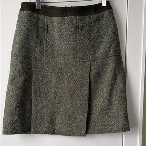 Mariella Rosati Tweed A-Line Skirt in  green Gray wool cashmere size M